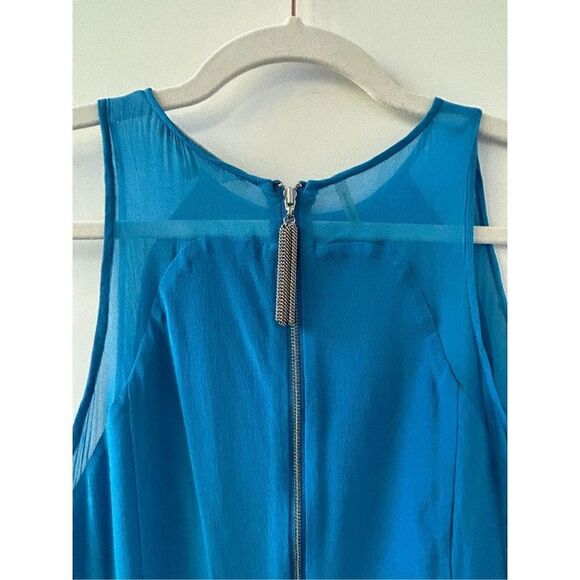Rebecca Taylor Sleeveless Silk Mini Dress Women’s Blue Size 8 - Picture 7 of 8